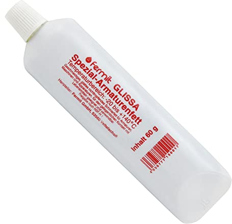 Fermit GLISSA Spezial-Armaturenfett für Kalt- und Warmwasser Made in Germany nach NSF-H 1 und DIN 51502 freigegeben (60 Gramm)