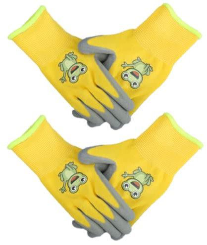 FISHSHOP Arbeitshandschuhe Garten,2 Paar Gartenhandschuhe Handschuhe Latex Schutzhandschuhe,Für DIY,Tägliche Hausarbeit, Malen,Outdoor-Aktivitäten (5-7 Jahre)