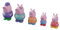 Peppa Pig – Set mit 5 Badefiguren Peppa Wutz – Wasser- und Badespielzeug – inklusive Mama, Papa, Opa, Schorsch und Peppa (DeQube 919D00048)