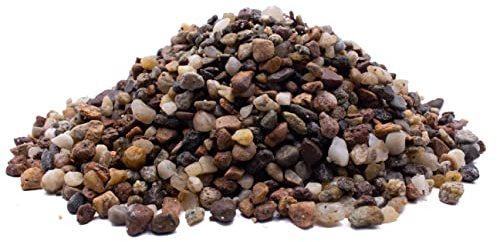 Wyskont Steine Garten - Kieselsteine - Zen Garten - Beeteinfassung Stein - Deko Steine - Bunte Steine - Gartenteich Deko - Zierkies - Quarzsand 5,0-10,0 mm - Deko Sand - Gartensteine 25 kg