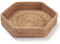 Sechseck Rattan Serviertablett für Couchtisch Gewebte Dekorative Korb Tabletts für Osmanische Natur (22cm x 4.5cm)
