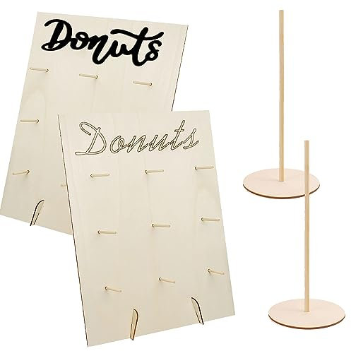 4 Stück Donut Wand Hochzeit,Donuts Ständer Holz,Donuts Stander,Candy Bar Donut Wand,Donut Board,Donut Tafel,Donut Halter,Donut Dekoration für Hochzeiten Geburtstage, Babyparty, Jubiläen, Konditoreie