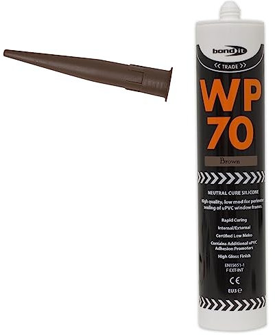Bond-IT WP70 External Silicone Sealant Low Modulus Window Door Frame 300ml Multicolor Bath Shower Basin Window Frames Quick Drying (Brown)