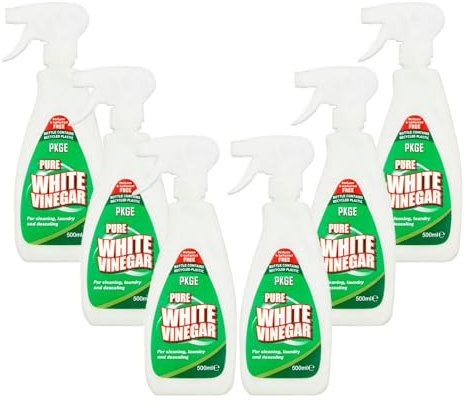 Pkge 500 ml Reinigungsspray mit weißem Essig | Entfernt Schmutz und Ablagerungen | Zur Verwendung auf Glas, Ofen, Fensterreinigung | Perfekt für Küche, Bad, Wäscherei und Entkalkung (6 Stück)