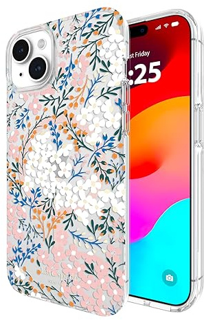 Kate Spade New York iPhone 15 Plus Case, Compatible with MagSafe - Multi Floral Rose & Pacific Green
