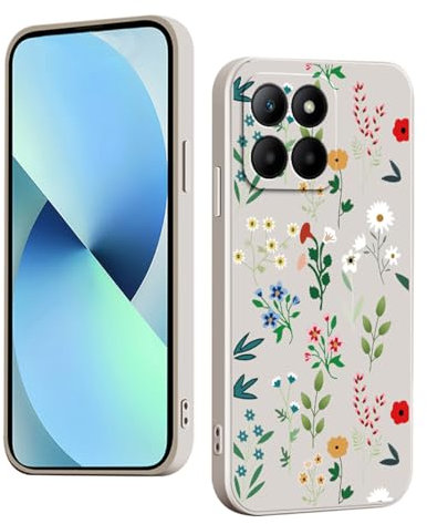 YUXING Coque pour Honor 70 Lite 5G / Honor X6 / Honor X8 5G Silicone Antichoc Antidérapant, Étui Protection à Motifs Mignon Durable Souple Mince Intégrale Protection Housse (Floral,White)