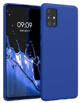 kwmobile Hülle kompatibel mit Samsung Galaxy A51 Hülle - weiches TPU Silikon Case - Cover geeignet für kabelloses Laden - Baltik Blau