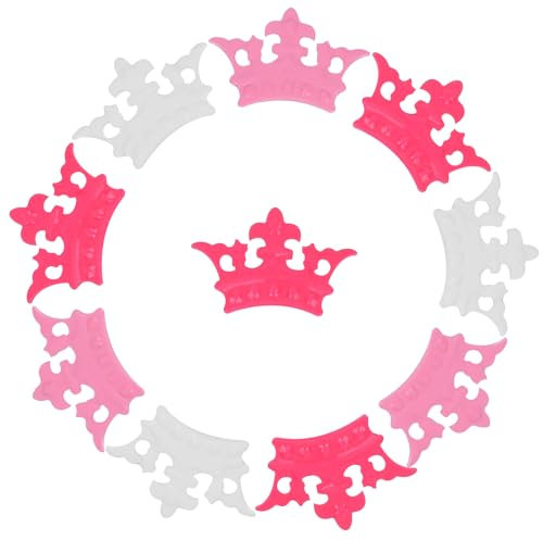 Oblique Unique® Kronen Konfetti Pink Rosa Weiß für Geburtstag JGA Feier Sommer Party Tisch Deko Streudeko Kindergeburtstag Mädchen