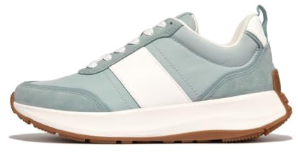 Fitflop Damen F-Mode Flow Flatform-Sneaker aus Stoff/Wildleder/Leder Schuh, Mintblau-Mix, 38 EU