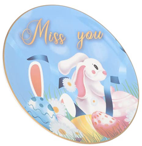 Milisten Easter Egg Tray Easter Rabbit Plate Salad Serving Dish Rabbit Ceramic Plate Kitchen Ceramic Plate Salad Plate Delicate Food Plate Food Trays Plates Dessert Porcelain Lunch Plate