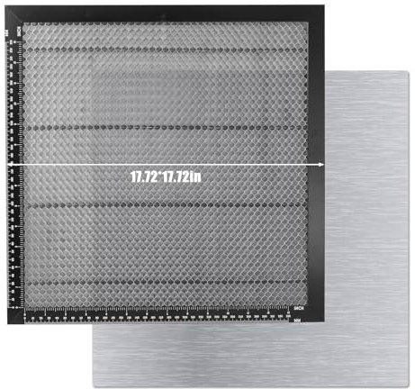 Waben Arbeitstisch, 45 x 45cm Waben Arbeitstisch für Laser mit Aluminiumplatte für Glatte Schnittkanten Schnelle Wärmeableitung Desktop-Schutz Graveur-Zubehör