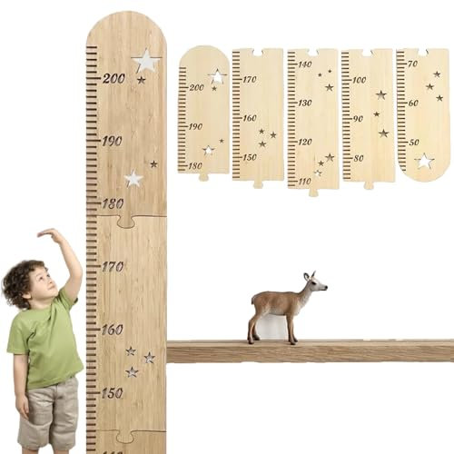 Holz Messlatte Kinder,5 Stück Messlatte Kinderzimmer,Messlatten KinderHölzernes Wandlineal,Kinder Höhe Diagramm Wandsticker, Geeignet für Höhen Ca 50 Bis 200 cm,Für Wanddekoration Im Kinderzimmer