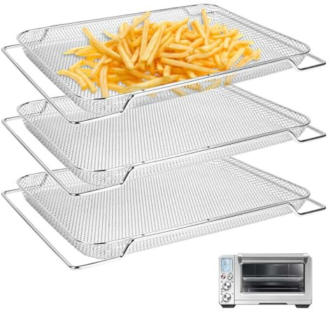 Yidata Mesh Basket for Breville Oven, 3Pcs Stainless Steel Deep Fryer Replacement Parts Compatible with Breville BOV900 Smart Oven