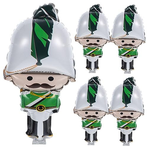 KONTONTY Helle Weihnachtsdekorationen Nussknacker Soldat Folienballons Aufblasbare Party Supplies 5er Set