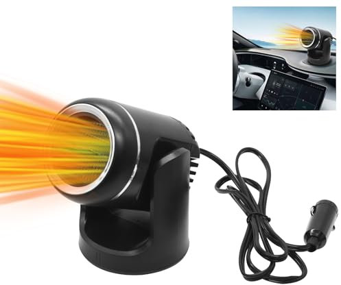 Horuili® Riscaldatore per Auto, 12V 120W Sbrinatore per Auto, 2 in 1 Riscaldatore per Sbrinamento Ventola Riscaldatore, Ventola per Auto Portatile, Sbrinatore per Parabrezza Ruotabile per Auto SUV