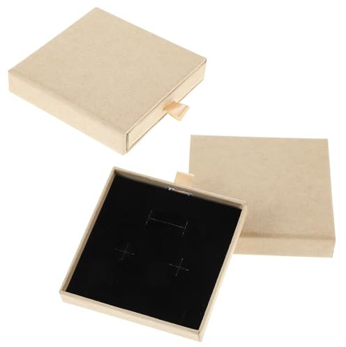 2 Stücke Schmuck Box Schmuckkasten Schmuckschatulle Schmuck Organizers 8 x 8 x 1,85 cm kleine Geschenkboxen, Schmuck-Organizer-Box, Schmuckboxen für Armbänder, Ohrringe, Halsketten, Ring