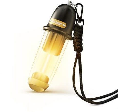 Smiling Shark Campinglampen, LED Camping Outdoor Lampen USB Wiederaufladbar IPX4 Wasserdicht 5 Farben Licht Portable Mini Camp Light für Reisen Wandern Angeln Emergency Draußen Inklusive Schlüsselband