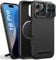 SIXBOX für iPhone 16 Pro Hülle, Dünne Fit Kompatibel mit MagSafe, Eingebauter Ständer, Kameraschutz Schieber, Militärischer Schutz, Dünne Männer Magnetisch Silikon Case für iPhone 16 Pro 2024, Schwarz