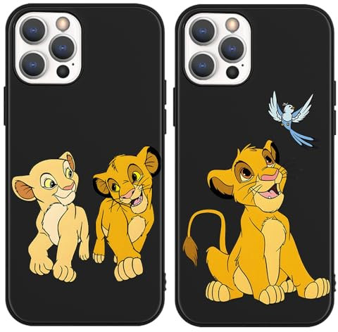 nurkorki 2 Stück Schwarz Handyhülle für iPhone XR Hülle 6,1,Niedlich Löwe Hülle mit Cartoon Muster Tier,Dünn Silikon Weich TPU Bumper Stoßfeste Kratzfest Schutzhülle Cover für iPhone XR,Kawaii