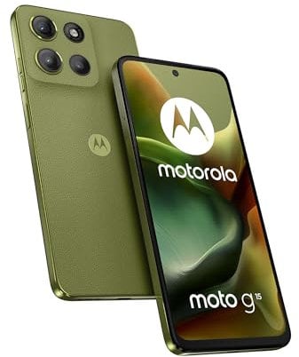 Motorola moto g15 (8/256GB, Doppia fotocamera 50+5MP + sensore antisfarfallio, Display 6.72 FHD+ 60Hz, batteria 5200mAh, MediaTek Helio G81, Android 15), Iguana Green