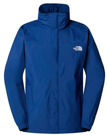 THE NORTH FACE - Men's Resolve Jacket Shell - Breathable, Waterproof Hiking & Camping Jacket & Windbreaker with Adjustable Hood - Estate Blue, M