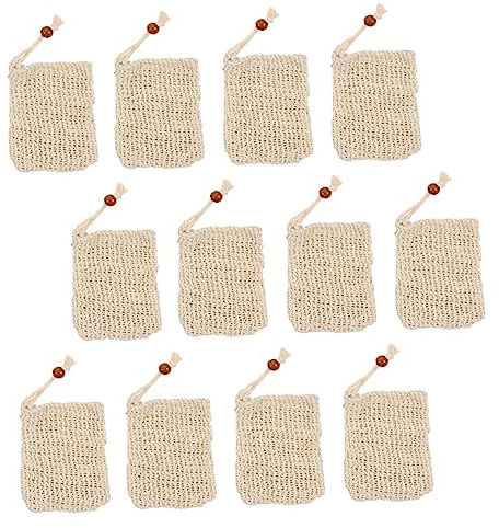 Beavorty 14pièces Pochette à Savon Exfoliante pour Bain Sac Porte-savon avec Filet à Savon Accessoire pour Maison