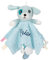 SIMYJOY Schnuffeltuch Baby Schmusetuch mit Namen Weiches Babydecke Personalisiert Babygeschenke für Neugeborene Blauer Welpe