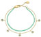 Fossil Damenarmband mit halbedlen Perlen und Karabinerverschluss, Petrol und Gold