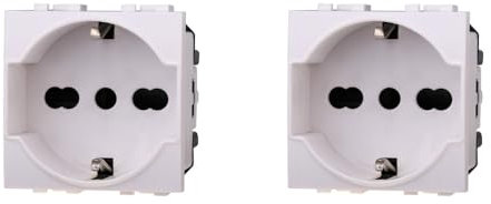 IXTRIMA Toma Schuko 2P + T 16 A color blanco compatible con Bticino Living Light/International