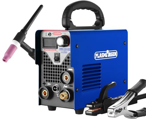 PLASMARGON Mini ITS200 2-in-1 Saldatrice Multifunzionale 110V/220V 200A HF TIG & MMA Saldatore ad arco IGBT DC Inerter Saldatore LED Display Digitale Fit Metal Works