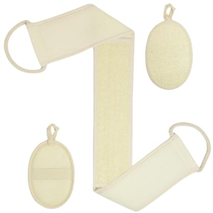 Walopola Natürlicher Luffa für Frauen, Körperschwamm – extra sanft, organisch, waschbar, strukturiert, rutschfest, für Rückenpeeling, Dusche, Gesichtspflege, Spa