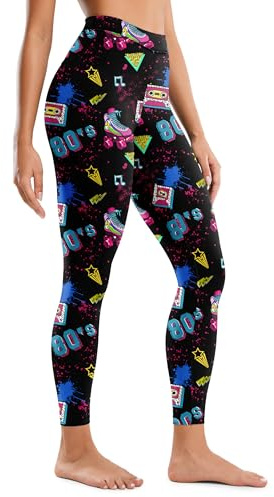 tiorhooe 80s Leggings for Women UK Tie Dye Leggings Ladies Gym Yoga Pants | Vibrant Retro Graphic, High-Waisted Skinny Cropped, Stretchy Breathable Fabric, Flattering Relaxed Fit, Easy-Care, Versatile
