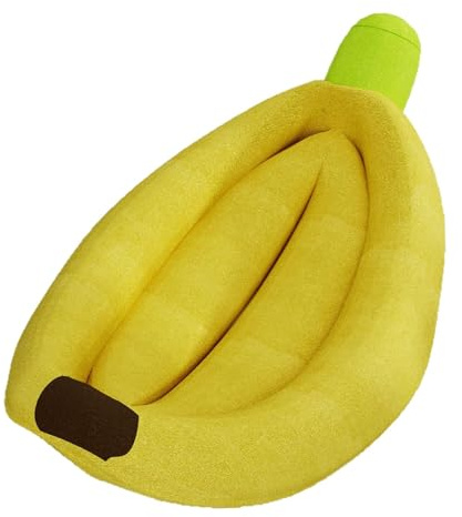 Fzaqwen Bananen Katzenbett, Warm, Maschinenwaschbar, Leicht, Kätzchenbett, Xs