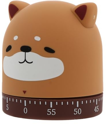 Cartoon Dog Mechanical Countdown Kitchen Timer Abs Brown | Clockwork Operation, Lovely Cartoon Shape, Suitable for Gym and Exercising