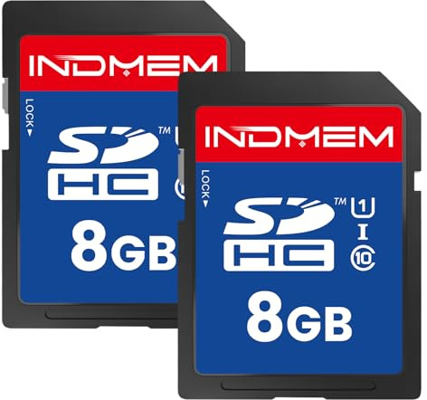 SD Card 8GB Memory Card 8GB UHS-I SDHC U1 Class 10 High Speed Card 2 Packs | for Digital Camera, Computer, Trail Camera
