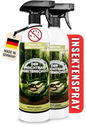 Insekten Schutzschild 2x 750ml Insektenspray effektive Insektenabwehr gegen Wespen, Mücken, Fliegen & Ameisen mit Langzeitschutz Insektenschutz für Wohnung, Balkon, Garten Ungezieferspray