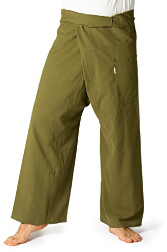 PANASIAM Fisherman Pants Unicolor, Olive, L