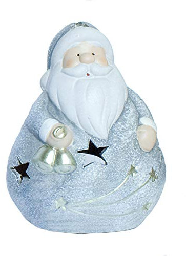 Wurm Teelicht Weihnachten Weihnachtsmann aus Keramik Handarbeit hell