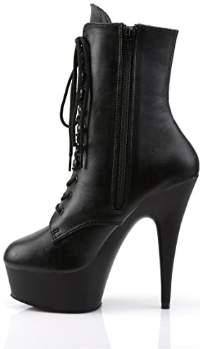 Pleaser Delight-1020, Damen Ungefüttert Classics Kurzschaft Stiefel & Stiefeletten, Schwarz (Schwarz (Blk Faux Leather/Blk Matte)), 38 EU