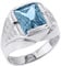 Kleine Schätze Herren Ring/Verlobungsring/partnerring 925 Sterling Silber Aquamarin Ring