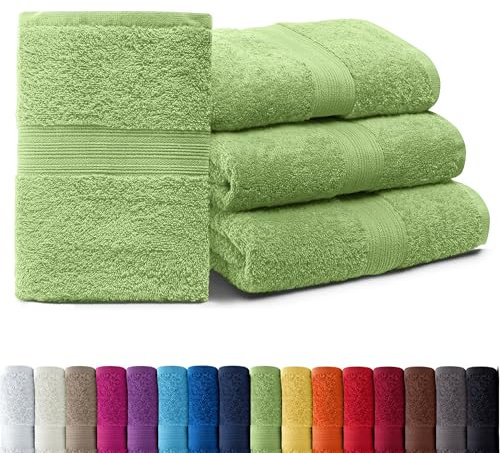 AR Line 4er Pack zum Sparpreis, Frottier Handtuch-Serie - in 7 Größen und 16 Farben 100% Baumwolle 500 g/m², 4er Pack Handtücher (50x100 cm) in Apfelgrün