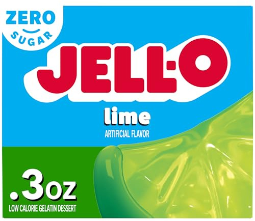 JELL-O SUGAR FREE LIME LOW CALORIE GELATIN DESSERT 1 x 8.5g BOX JELLO