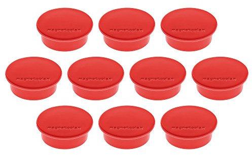 Magnethalter Color, Durchmesser 40 x 13 mm, 10 Stück, rot