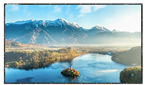 Excelvan 120 Inch 16:9 PVC Collapsible Projection Screen HD Portable Projector Screen with Hanging Hole Offering 2.66m*1.49m Vewing Area for Presentation Home Entertainment (For Front Projection)