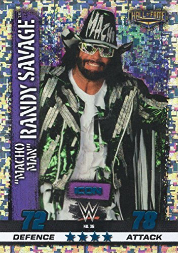 WWE SLAM ATTAX 10 - MACHO MAN RANDY SAVAGE IKONE TRADING CARD - WRESTLING