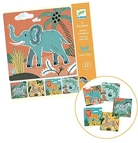 DESIGN BY - Schablonen Wildtiere (min. 2 Stück) Aufkleber, Mehrfarbig (38916)