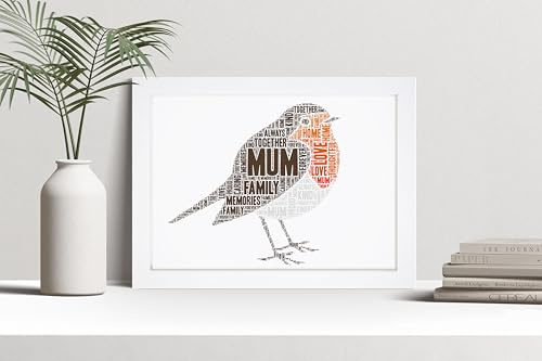 Violet Grace Personalised Robin Word Art Print - A5, A4, A3 Prints & Framed