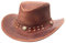 BRANDSLOCK Cowboy Hat für Herren und Frauen - Premium Leder Australischer Busch Hat - Leichter Western Hut - Formbarer Cowgirl Hut Mit Breiter Krempe - Party Kostüm Outfit für Reisen und Sonnenschutz