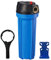 Geekpure 10 Standard Boîtier Bleu pour Filtre 2,5 x 10 -3/4 Femelle BSP Entrée/Sortie avec Clé de Décompression et Support