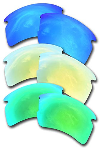 SOODASE Pour Oakley Flak 2.0 XL Des lunettes de soleil Bleu/Doré/Vert Verres de remplacement polarisés